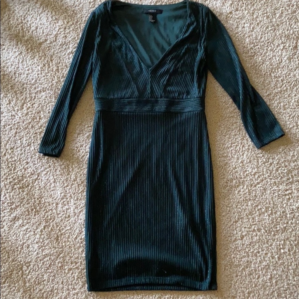 Sparkly Emerald Long Sleeved Bodycon Dress